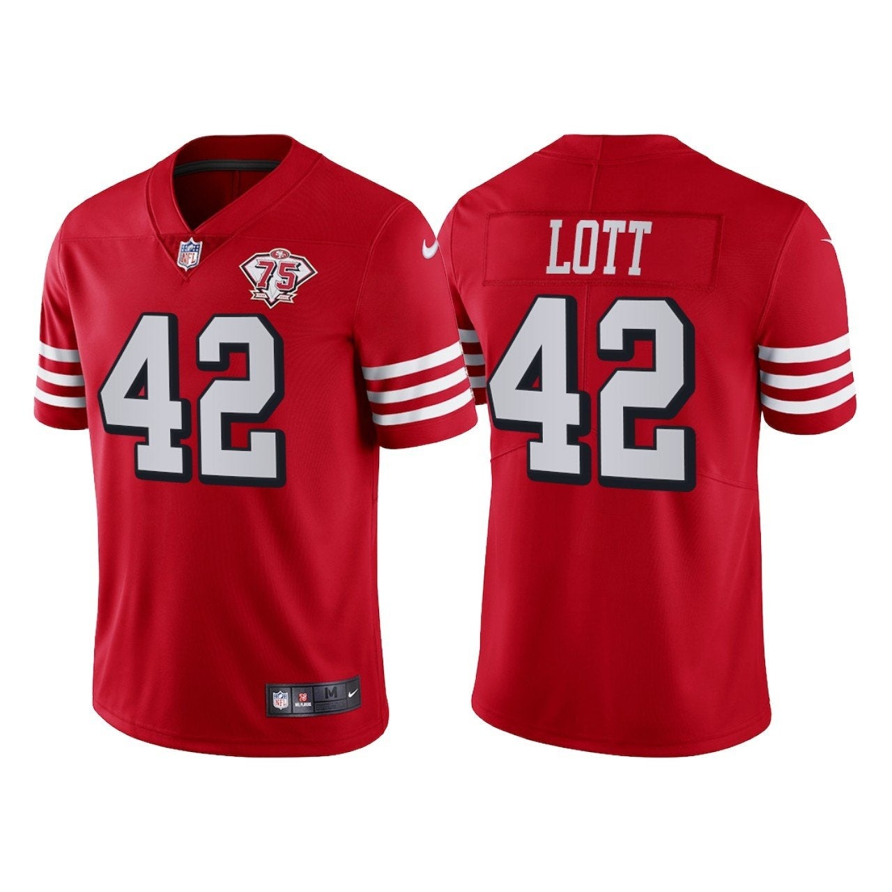 Men #42 Ronnie Lott San Francisco 49ers Red Throwback Limited Jersey ...