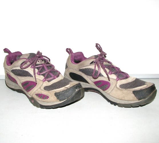 Merrell Castle Rock Women's Gray/Purple Hiking Trail Walking Shoes ~ Size 10.5