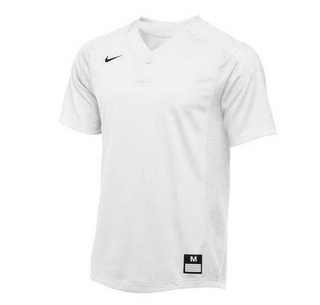 Nike Stock Vapor 1-Button Laser Baseball Jersey Men's Size S M L XL White 818541
