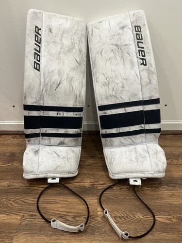 White Junior 28" Bauer GSX Goalie Leg Pads