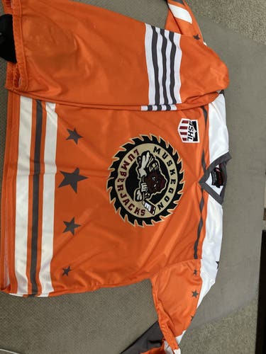 Muskegon lumberjacks USHL jersey and socks