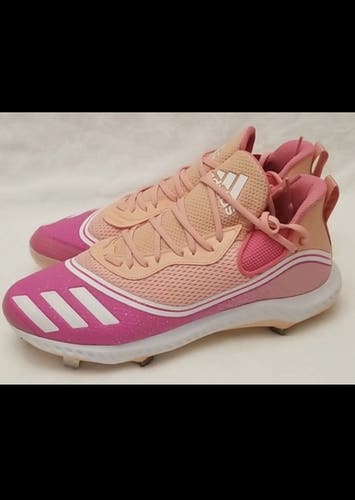 Adidas Bounce Icon V Special Edition Breast Cancer Awareness Pink Mens Baseball Cleats 10.5