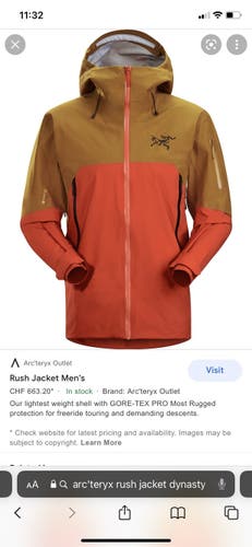 Red Used Large Arc'teryx Rush Jacket