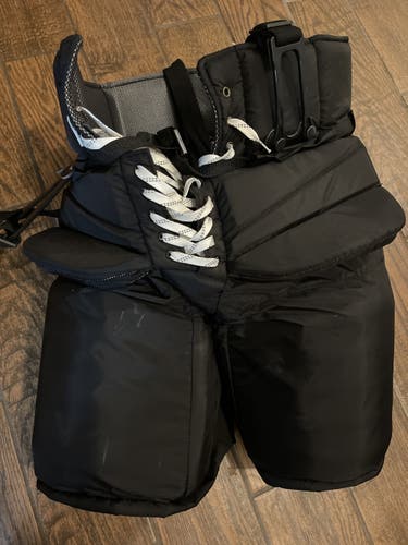 Black Senior Large Vaughn Pro Stock Goalie Pants Blackout