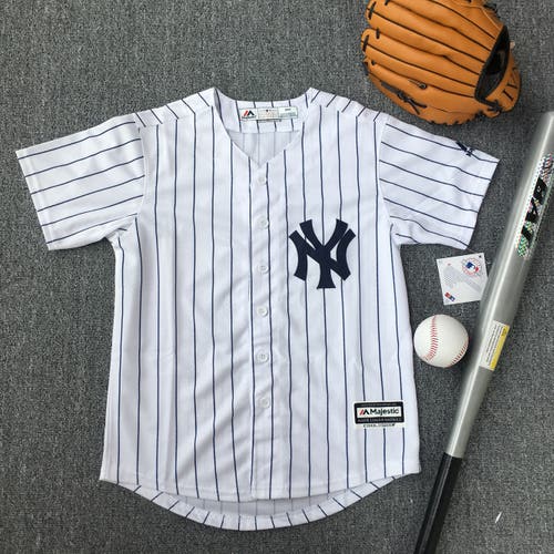 New York yankees White Jersey Adult Men's New Majestic youth XL