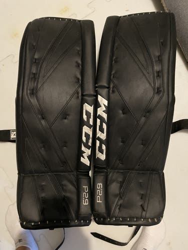 Black Goalie Leg Pads Used Intermediate 34" CCM Premier P2.9
