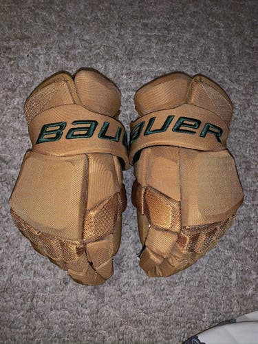 New Gold Winter Classic Bauer Supreme 2S Pro 14" Pro Stock Gloves