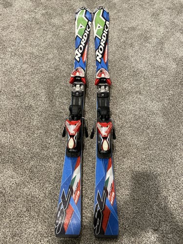 Used Nordica Doberman SL, 129cm with Marker Comp 120’s