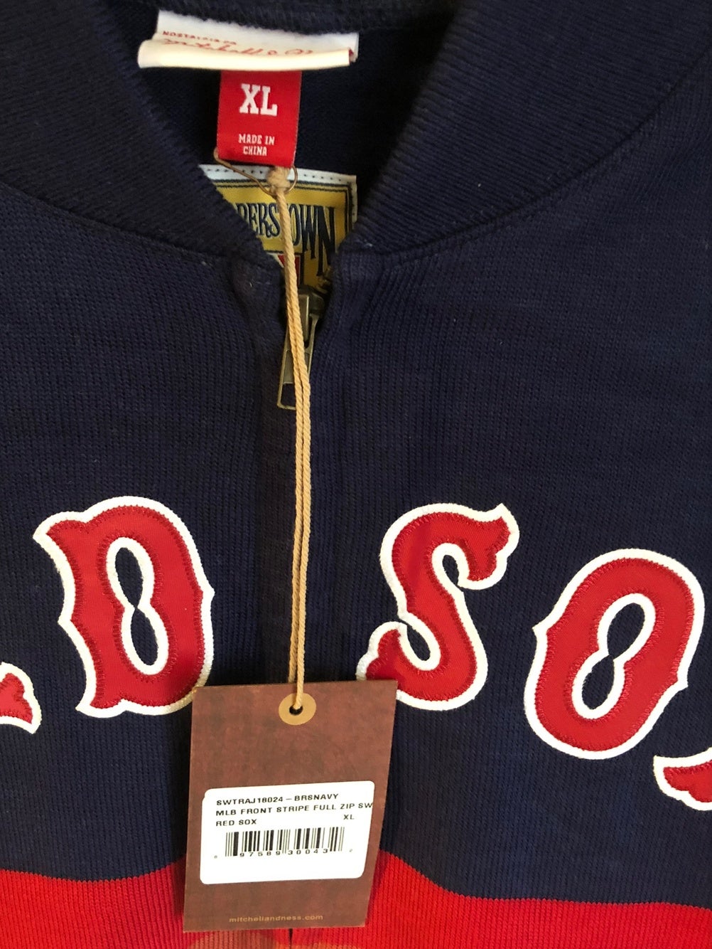 Mitchell & Ness Men's Mitchell & Ness Navy/Red Boston Red Sox Fleece  Full-Zip Hoodie