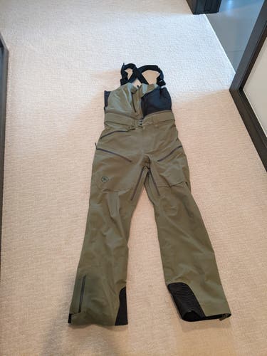 Backcountry GoreTex Cottonwoods Green Ski Pants Bibs Men's Medium