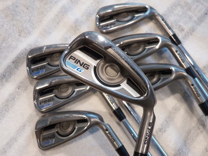 RIGHT HAND PING G GOLF IRON SET 4-W BLACK DOT AWT 2.0 STIFF