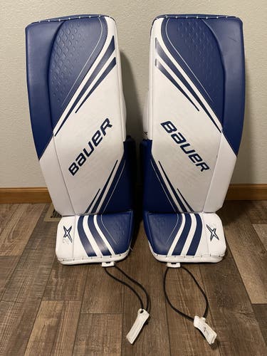 Medium 34" 34+1 Bauer Vapor 2x Blue Hockey Goalie Leg Pads Used Senior