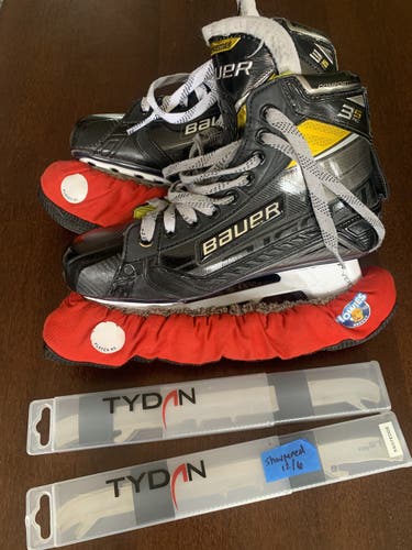 Hockey Goalie Skates: Bauer Supreme 3s Pro Size 7EE + 2 extra sets Tydan steel