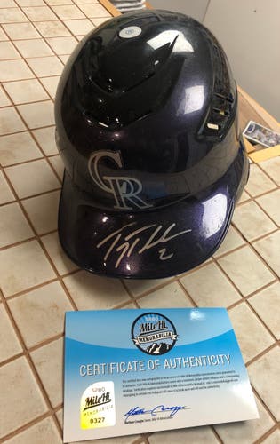 Colorado Rockies MLB Game used Helmet Troy Tulowitzki signed Used 7 3/8 Rawlings