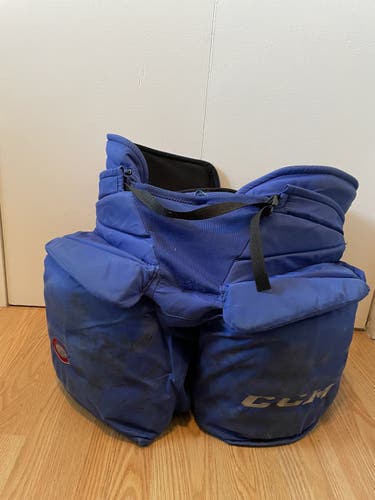 Blue Used XL CCM Pro Stock Hockey Goalie Pants