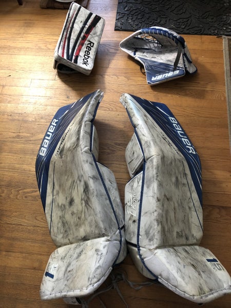 Used Bauer Goalie pads/glove + Reebok blocker