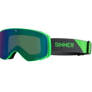 SINNER Olympia Ski / Snowboard Goggle - Neon Green (Cat. 3 Green Mirror Lens)