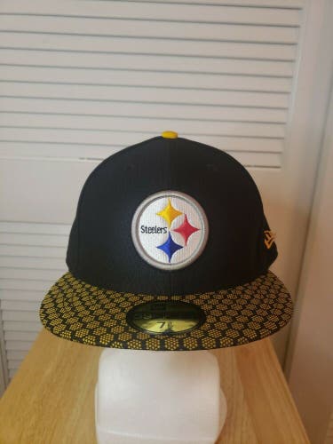 NWT Pittsburgh Steelers 2017 Sideline Collection New Era 59fifty 7 1/2