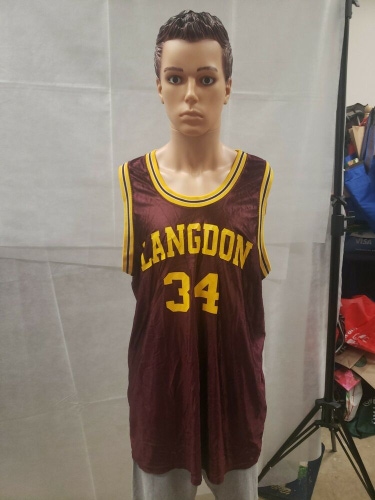 Vintage Langdon High School Basketball Jersey Marlow Sports XXL 2XL