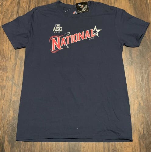 Cody Bellinger 2019 MLB National League All-Star Game Blue Majestic Tee Sz Lg