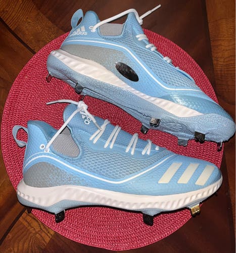 Men’s Adidas Icon Bounce Metal Cleats Size 9.5 Sky Blue