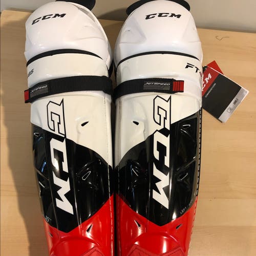 NEW CCM Jetspeed FT485 Shin Guards 16"