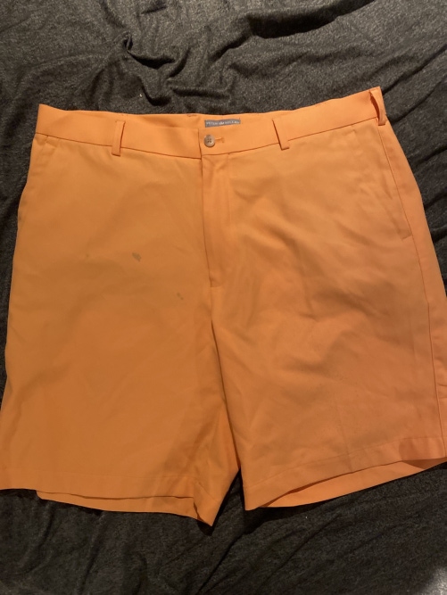 Peter Millar Orange Golf Shorts with Stain!