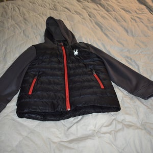 Spyder Winter Ski/Snowboard Coat w/Hood, Black/Red, Kid's Medium 10/12