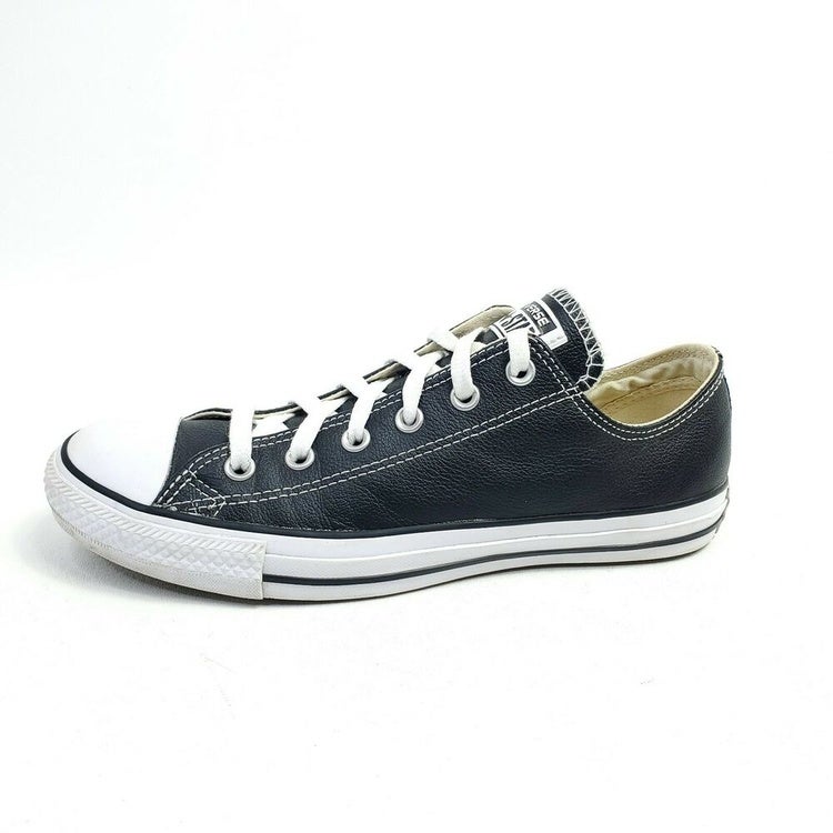 Converse Mens 8 Shoes Chuck Taylor All Star Leather Low Top Black 132174C  Casual | SidelineSwap