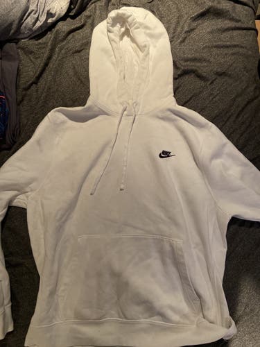 White Nike Club Hoodie
