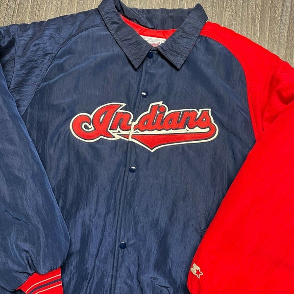 Rare Vintage STARTER Cleveland Indians Navy Blue & Red Jersey Men’s Large 