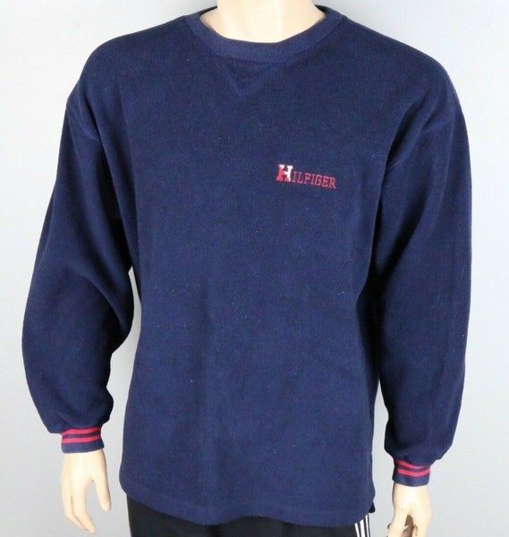 Vintage Tommy Hilfiger Spell Out Logo Crew Fleece Pullover Sweatshirt Men's M SidelineSwap