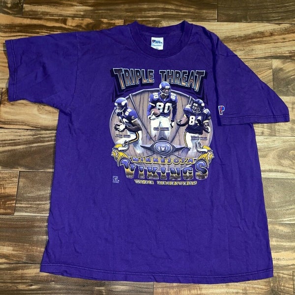 Vintage 90's Minnesota Vikings NFL Black T Shirt Size L 