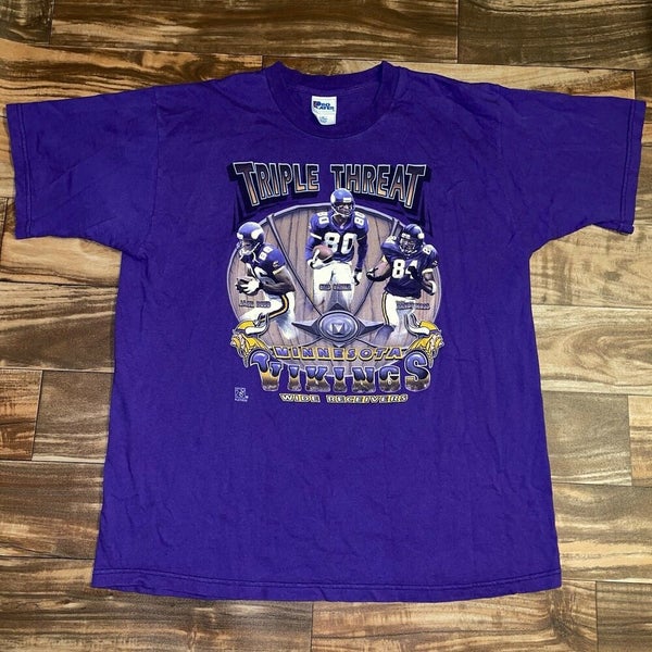 Vintage 90s Minnesota Vikings Pro Player Triple Threat Moss Carter Reed  Shirt XL