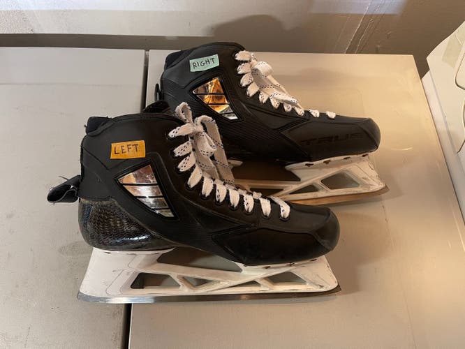 True Regular Width Pro Stock Size 10 D 2-Piece Hockey Goalie Skates