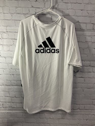 Adidas Men’s Comfortable Short-Sleeve Shirt X-Large White Cotton New With Tags