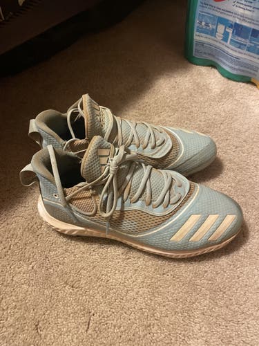 Used baby blue adidas cleats size 10 US mens