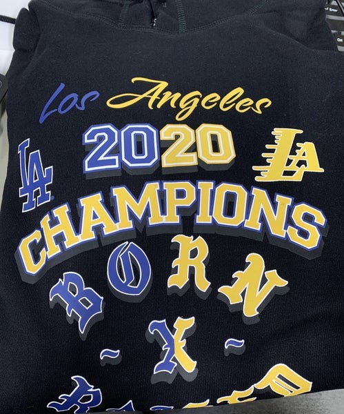 Los Angeles Lakers x Dodgers Champions Long Sleeve T-Shirt, Black - Size: S, NBA by New Era
