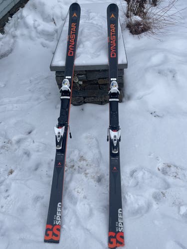 Skis Used Dynastar Racing Speed WC FIS GS With Bindings Max Din 15