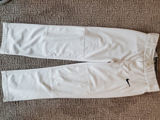 Nike Youth M White Baseball Pants - No Piping EUC