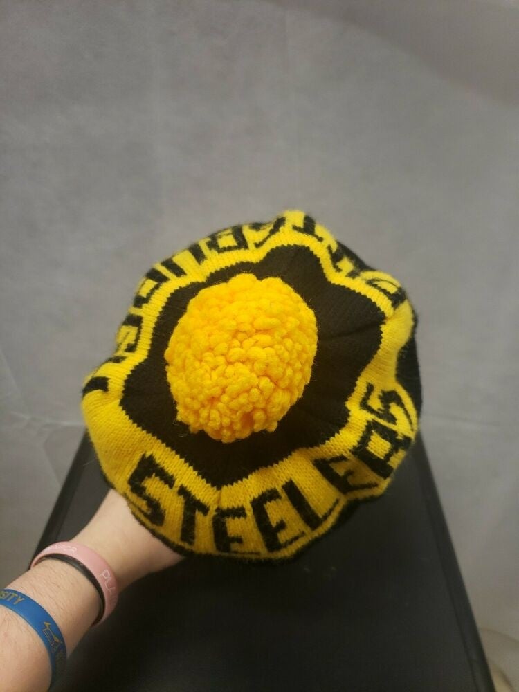 VINTAGE Steelers Hat Adult Beanie Football Knit Cap Winter 70s Pittsburg  Blue