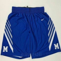 Nike Men's L Memphis Tigers Elite Crossover Basketball Game Short Blue 683305