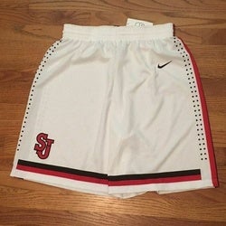 Nike St John's Red Storm Basketball Short White Red Black  Men's Large 526614