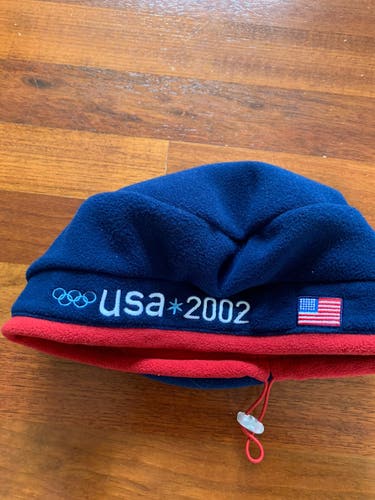 Roots Canada 2002 Olympics Team USA Team Issued Beanie Pom Hat Vintage