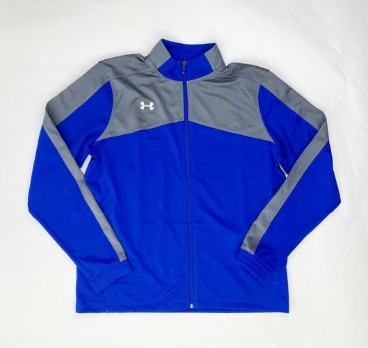 Under Armor Futbolista Full Zip Jacket Women's Large Blue Gray 1259052 Pockets