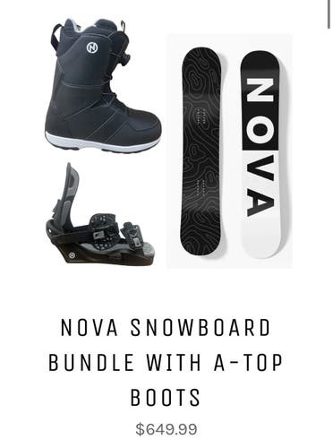 Nova Snowboard Bundle (Board, Bindings, Boots)