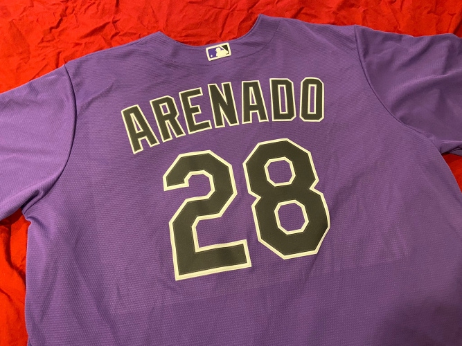 RARE * Nolan Arenado Colorado Rockies MLB / MLBPA Purple Nike XXL Baseball Jersey * NEW