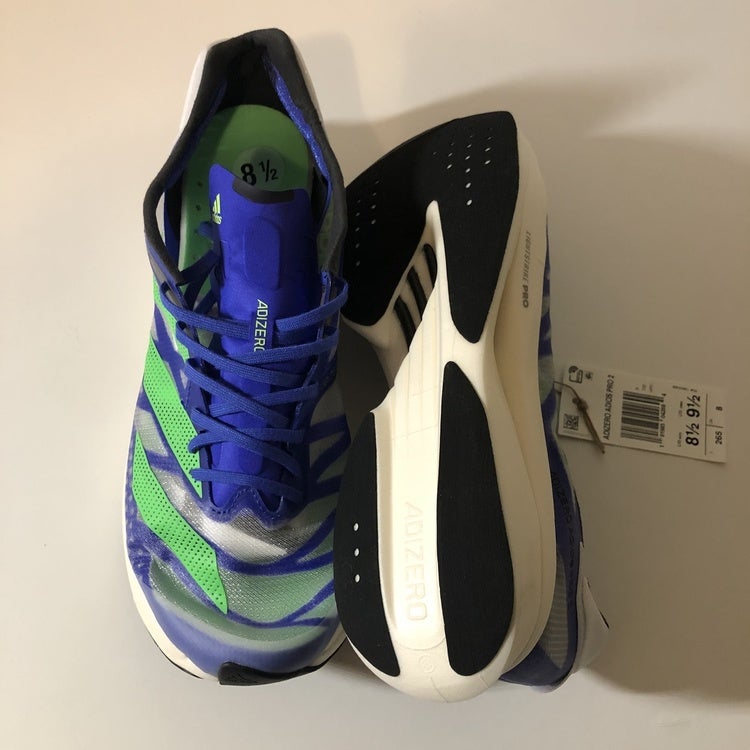 Adidas Adizero Adios Pro 2 Sonic Ink Scream Green Men's Running FY4082 Size  8.5 | SidelineSwap