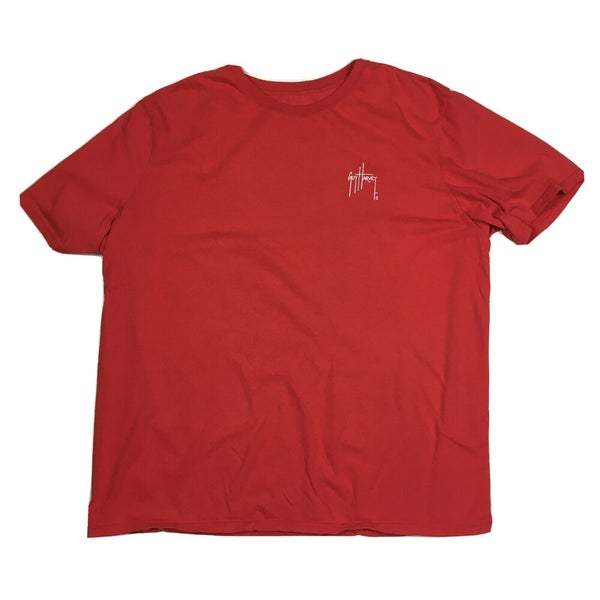 Guy Harvey Original Marlin Fishing Nature Red T-Shirt Men's XXL