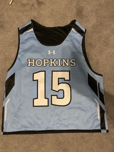 New Under Armour JOHNS HOPKINS #15 lacrosse Reversible Pinnie Jersey LARGE
